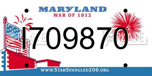 I709870 Maryland License Plate