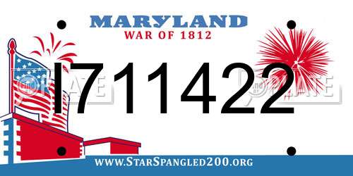 I711422 Maryland License Plate
