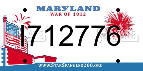 I712776 Maryland License Plate