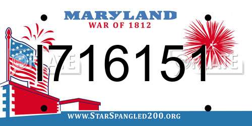 I716151 Maryland License Plate