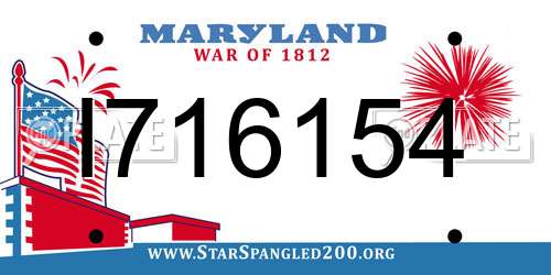 I716154 Maryland License Plate