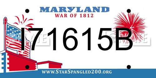 I71615B Maryland License Plate