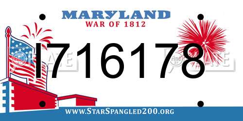 I716178 Maryland License Plate
