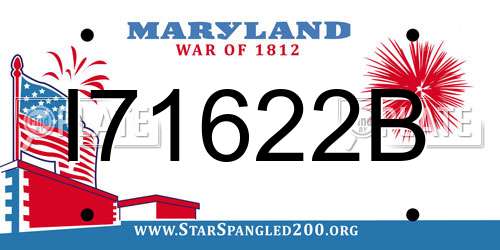 I71622B Maryland License Plate