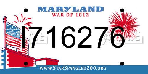 I716276 Maryland License Plate