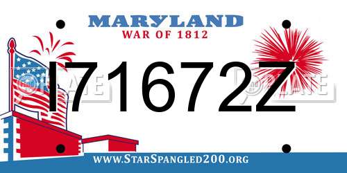 I71672Z Maryland License Plate