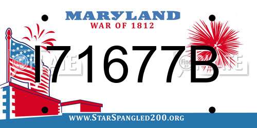 I71677B Maryland License Plate
