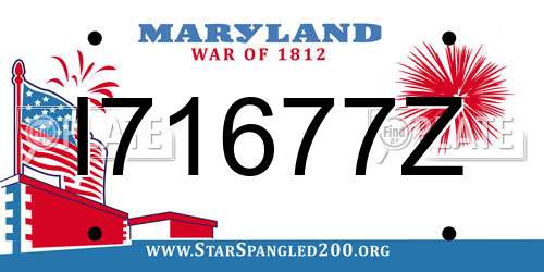 I71677Z Maryland License Plate