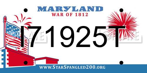 I71925T Maryland License Plate