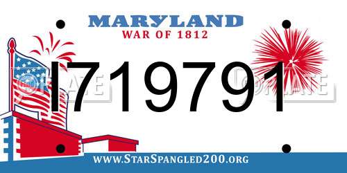 I719791 Maryland License Plate