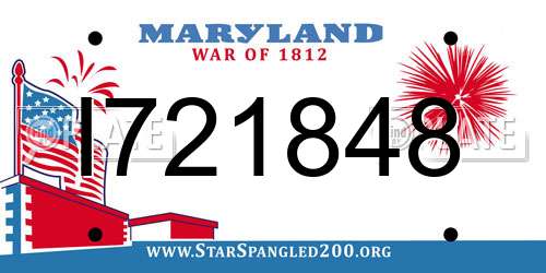 I721848 Maryland License Plate