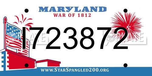 I723872 Maryland License Plate