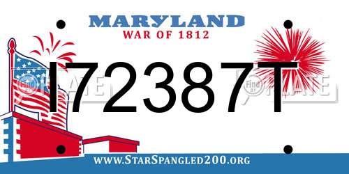 I72387T Maryland License Plate