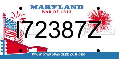 I72387Z Maryland License Plate