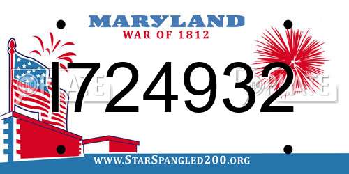 I724932 Maryland License Plate
