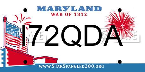 I72QDA Maryland License Plate