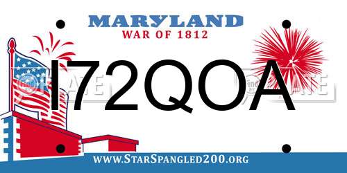 I72QOA Maryland License Plate