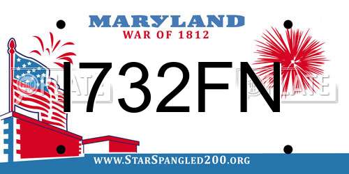 I732FN Maryland License Plate