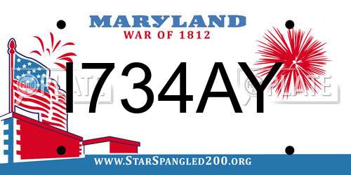 I734AY Maryland License Plate