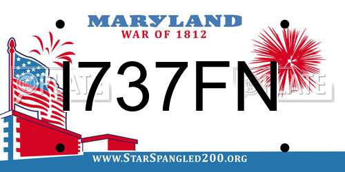 I737FN Maryland License Plate