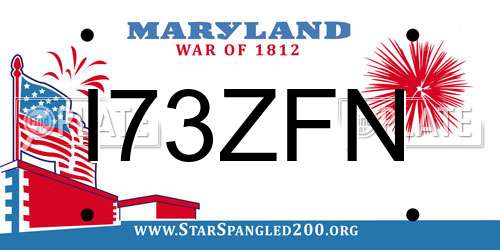 I73ZFN Maryland License Plate