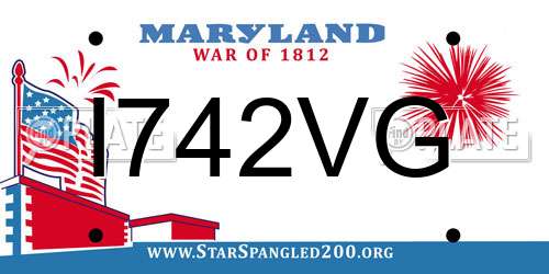I742VG Maryland License Plate