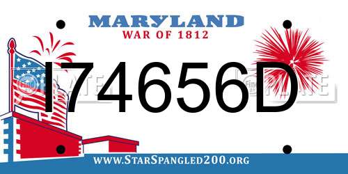 I74656D Maryland License Plate