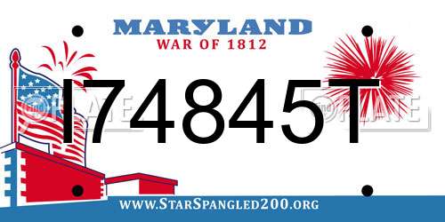 I74845T Maryland License Plate
