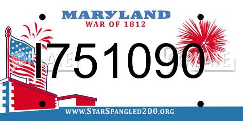 I751090 Maryland License Plate