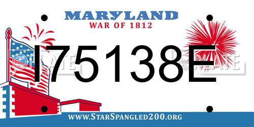 I75138E Maryland License Plate