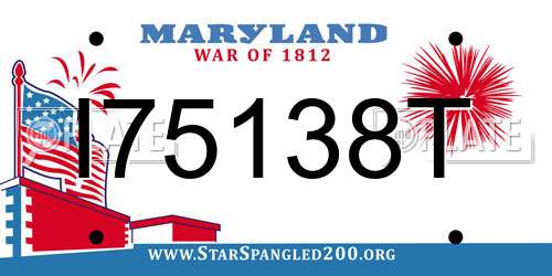 I75138T Maryland License Plate