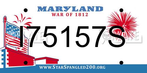 I75157S Maryland License Plate