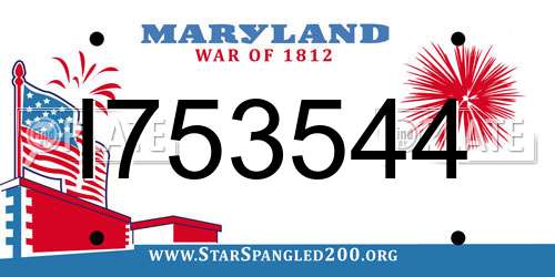 I753544 Maryland License Plate