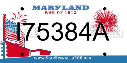 I75384A Maryland License Plate