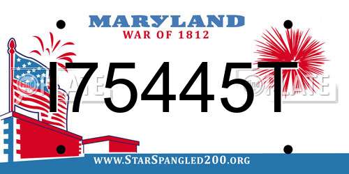 I75445T Maryland License Plate