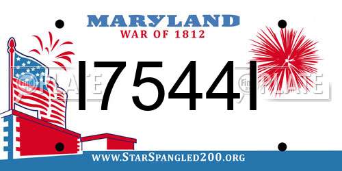 I7544I Maryland License Plate