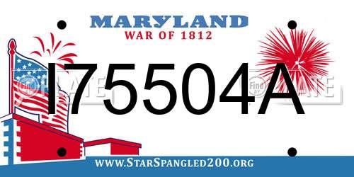 I75504A Maryland License Plate