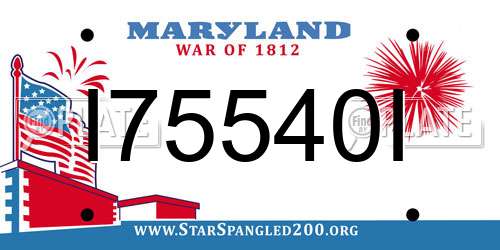 I75540I Maryland License Plate