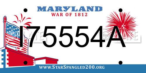 I75554A Maryland License Plate
