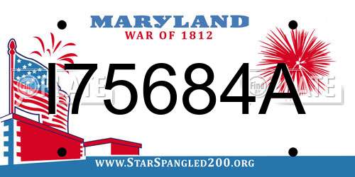 I75684A Maryland License Plate