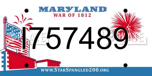 I757489 Maryland License Plate