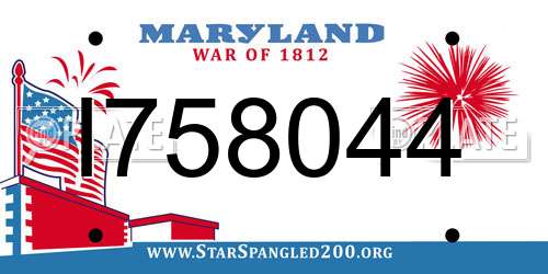 I758044 Maryland License Plate