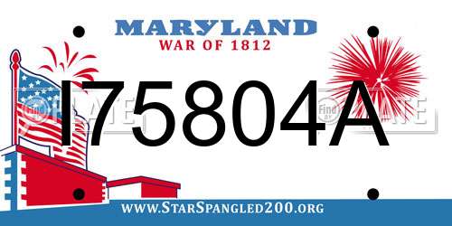 I75804A Maryland License Plate