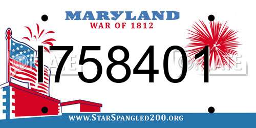 I758401 Maryland License Plate