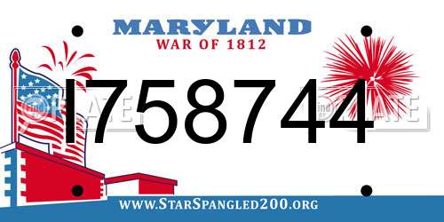I758744 Maryland License Plate