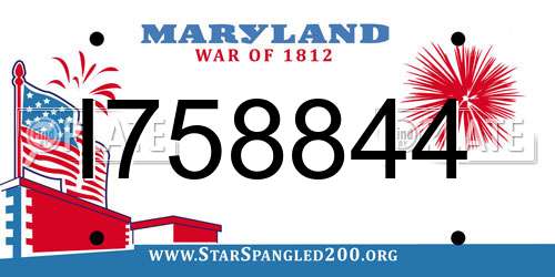I758844 Maryland License Plate