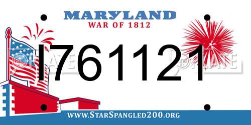 I761121 Maryland License Plate