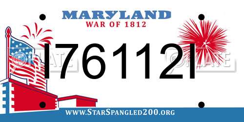 I76112I Maryland License Plate
