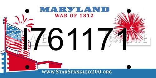 I761171 Maryland License Plate