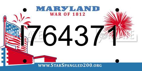 I764371 Maryland License Plate